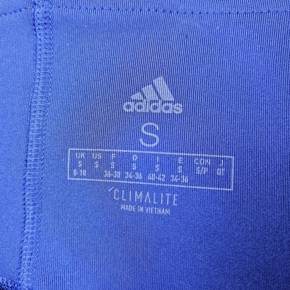 Adidas Multicolor Blue Crop Climalite Leggings DU1852 Small - Picture 5 of 8